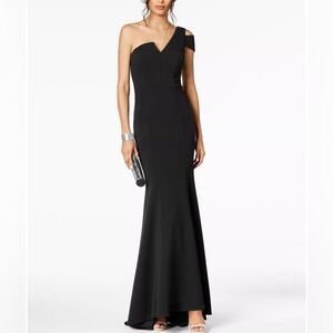 Betsy & Adam One Shoulder A-Line Gown